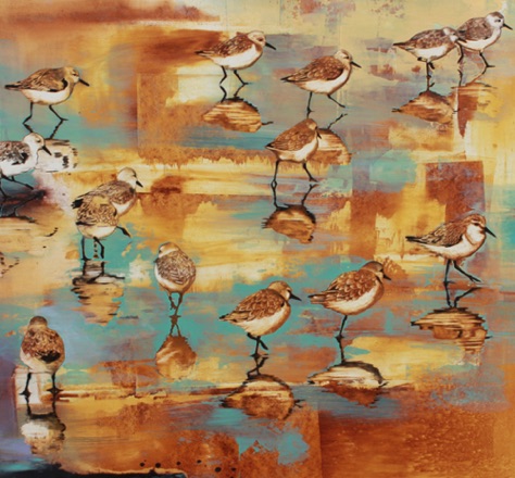 Sunset Plovers
26x28
oil on paper on aluminum Sunset Plovers
26x28
oil on paper on aluminum